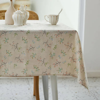 Pastoral Beige Linen Table Cloth