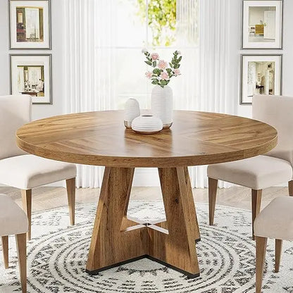 Farmhouse Round Dining Table Seats 4