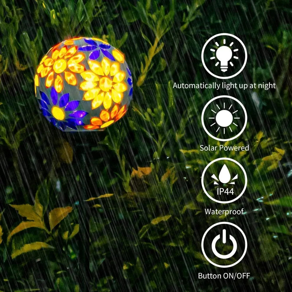 Solar Garden Lights - Mosaic LED Stake