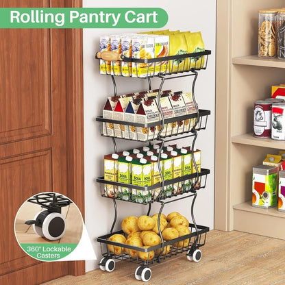 Stackable Metal Wire Basket Stand/Organizer