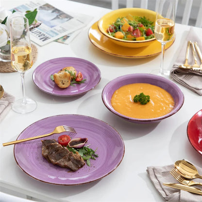 18Pc Colorful Ceramic Dinnerware Set