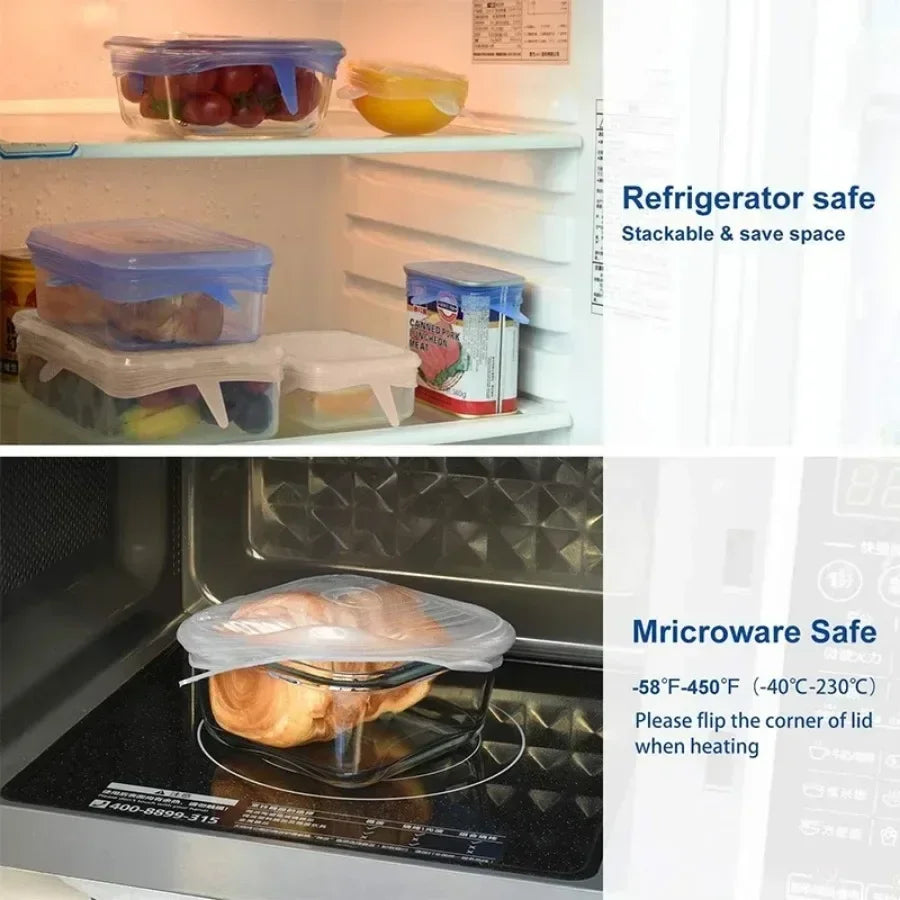 6-Pc  Square Reusable Stretch Lids