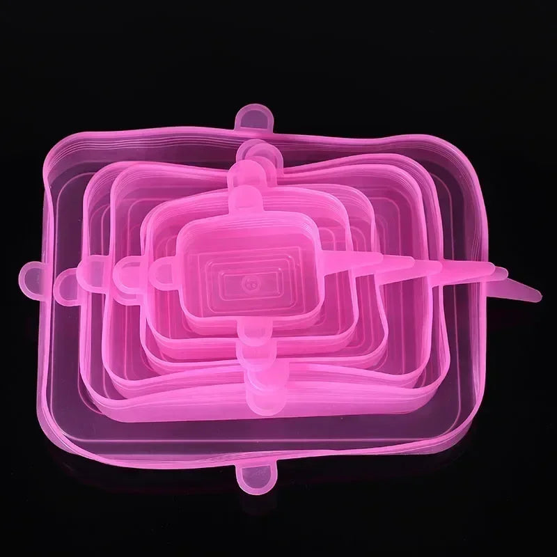 6-Pc  Square Reusable Stretch Lids
