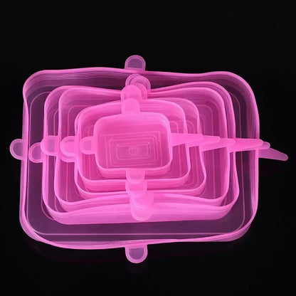 6-Pc  Square Reusable Stretch Lids