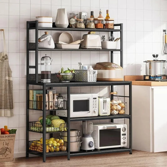 Kitchen Bakers Rack with Microwave Shelf