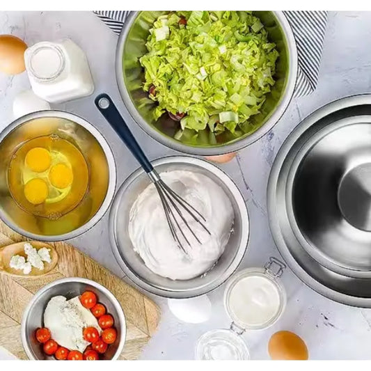 Nesting 14Pc Stainless Steel Mixing Bowl Set W/Measuring Cups