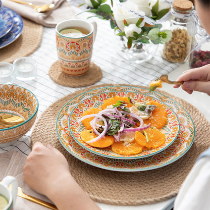 16/32/48-PC Porcelain Dinnerware Set Bohemian Mandala Patterned