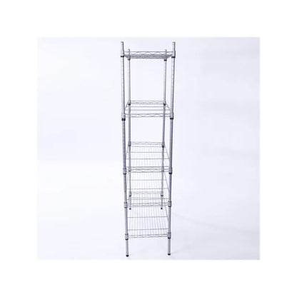 Gray Carbon Steel Durable & Stylish 5-Shelf Storage Rack