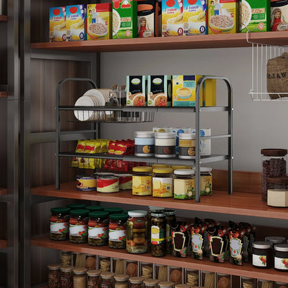 Multi-Use Expandable Storage Rack With Removable Baskets