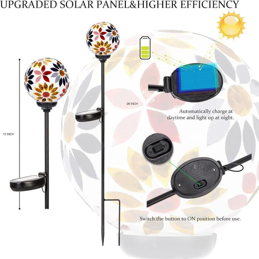 Solar Garden Lights - Mosaic LED Stake