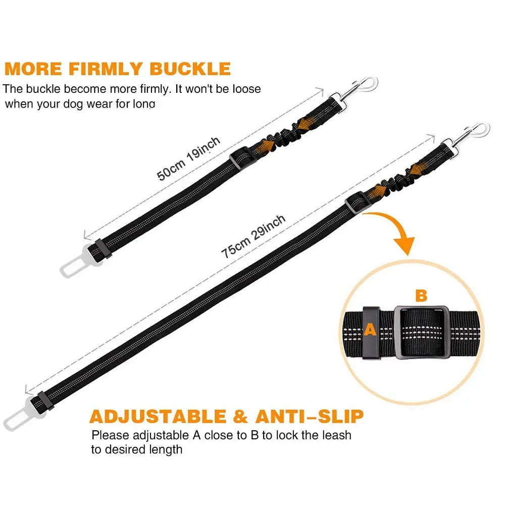 Retractable Elastic Pet Safety Car Seat Belt