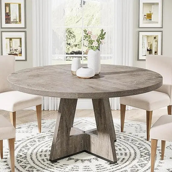 Farmhouse Round Dining Table Seats 4