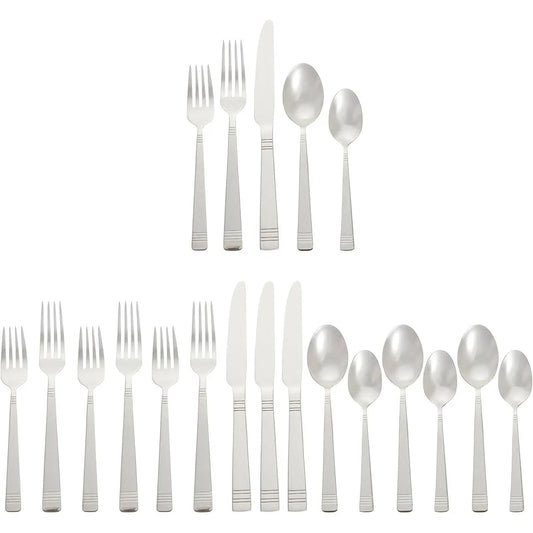 20-Pc Stainless Steel Durable Bistro Design