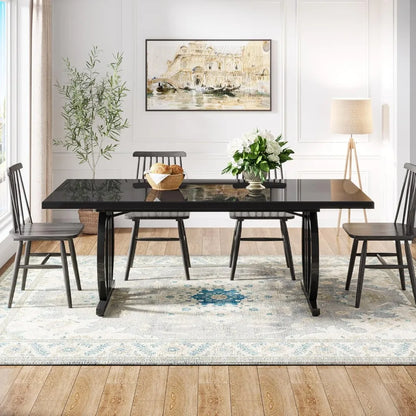 Black Kitchen Table with Metal Frame