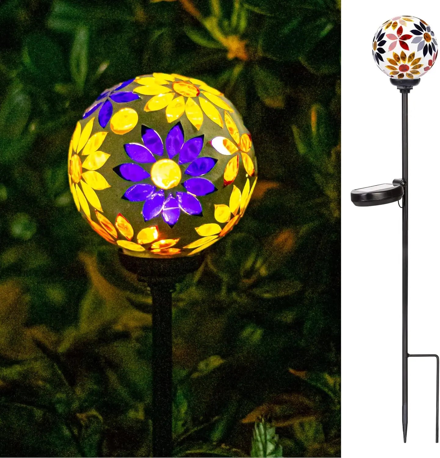 Solar Garden Lights - Mosaic LED Stake