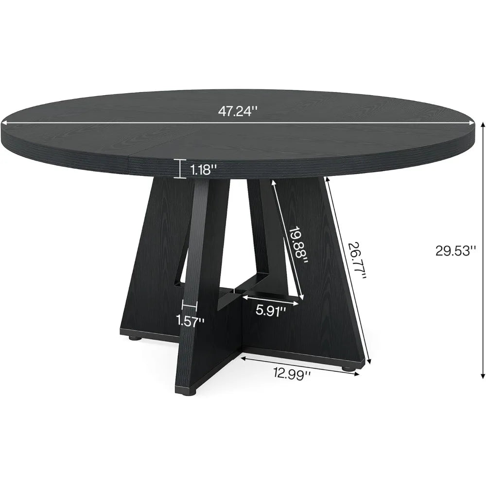 Farmhouse Round Dining Table Seats 4
