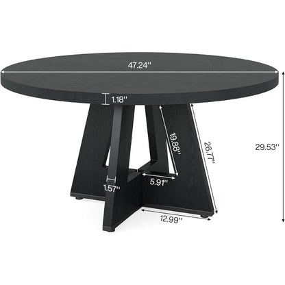 Farmhouse Round Dining Table Seats 4