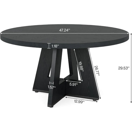 Farmhouse Round Dining Table Seats 4