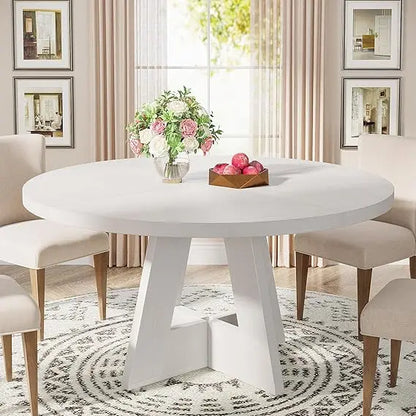 Farmhouse Round Dining Table Seats 4