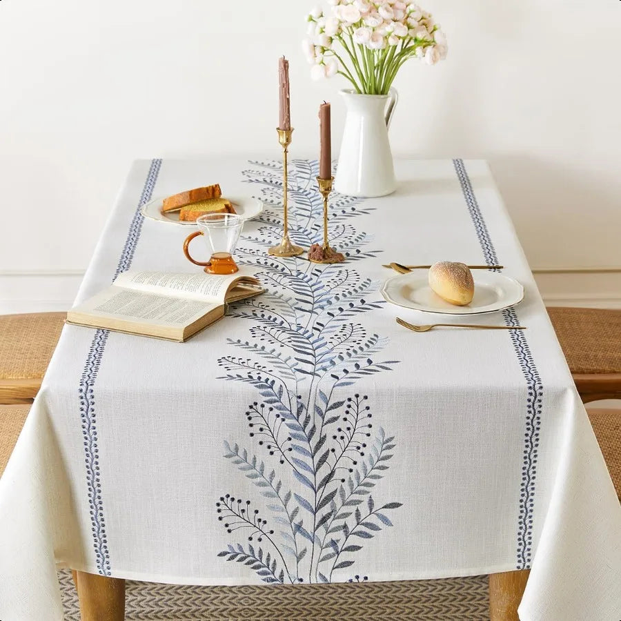 Linen Embroidered Tablecloth