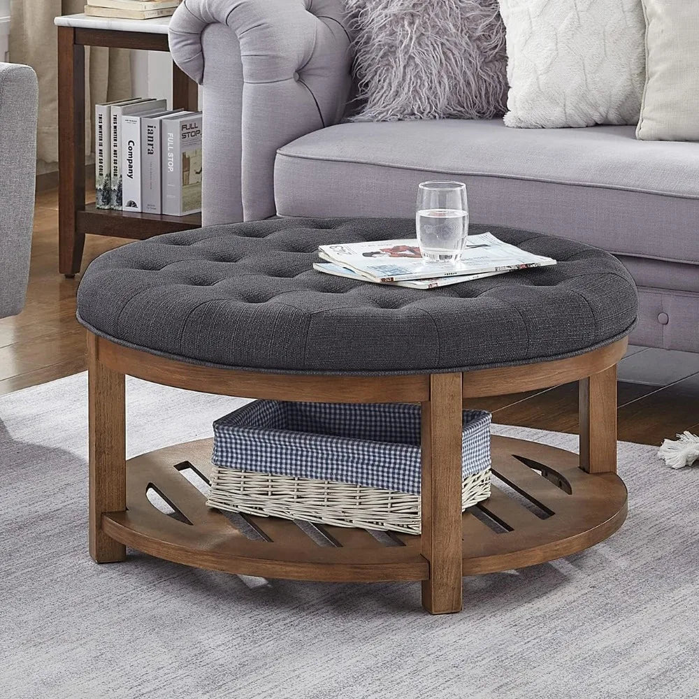 Linen Ottoman/Coffee Table