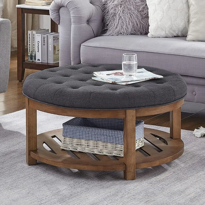 Linen Ottoman/Coffee Table