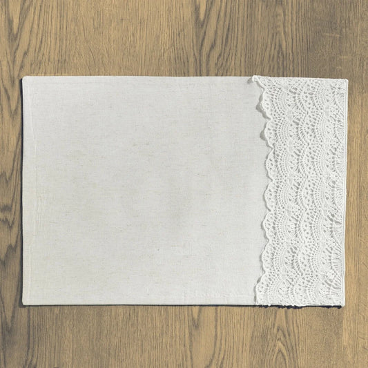 4-Pc Lace Cotton Linen Placemats