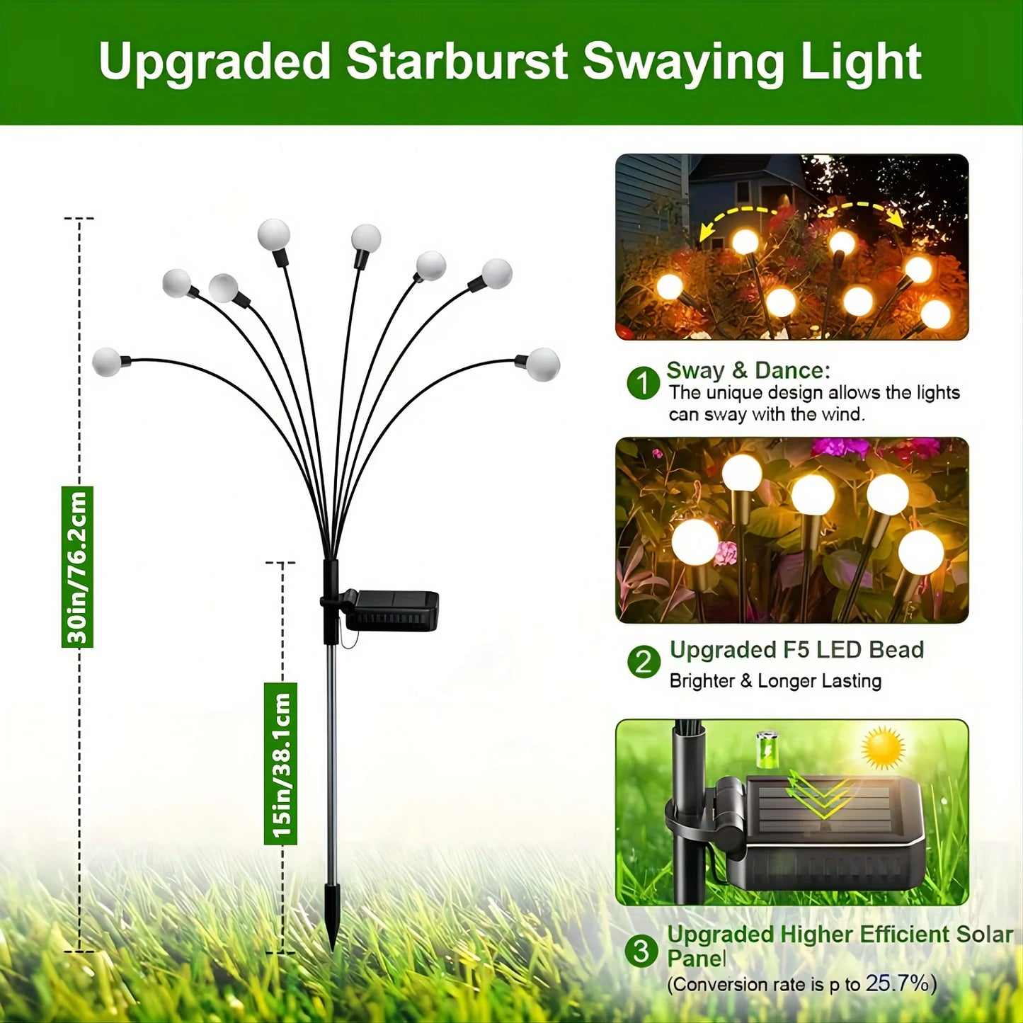 4/6/10 Pack LED Swaying Solar Lights