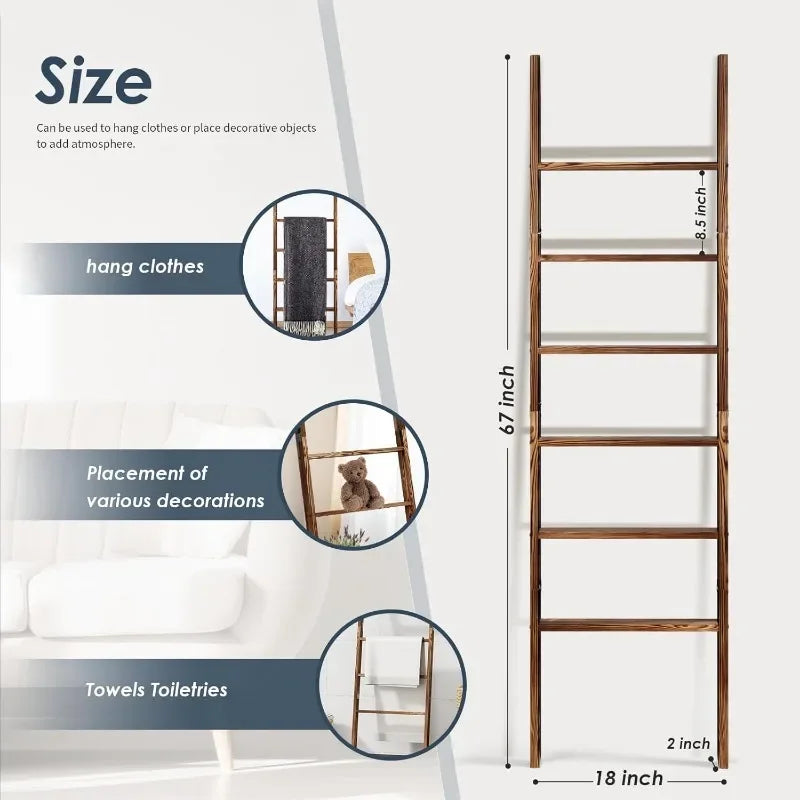 6-Tier Wooden Blanket/Quilt Rack