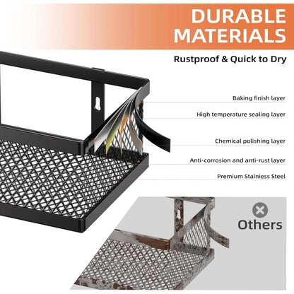4 Pack Pantry Door Organizer/Hanging Storage Baskets w/Wall Mount