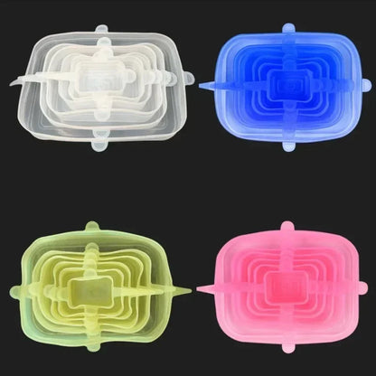 6-Pc  Square Reusable Stretch Lids