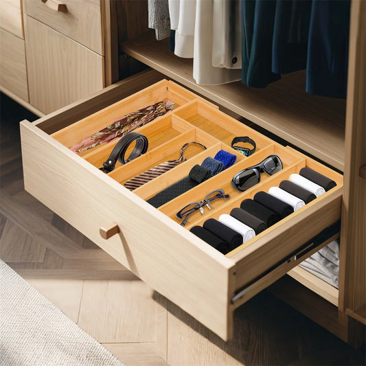 Expandable Bamboo Drawer Organizer
