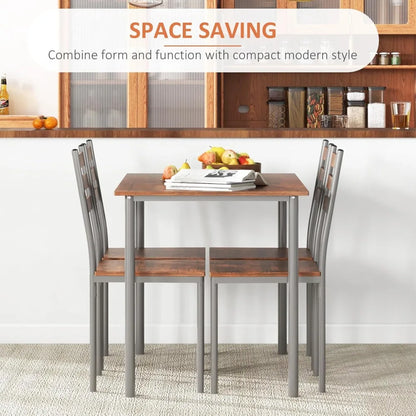 Modern Rectangular Dining Table w/4 Chairs