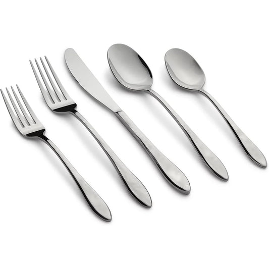20-Pc Stainless Steel Textured Mirror Finish