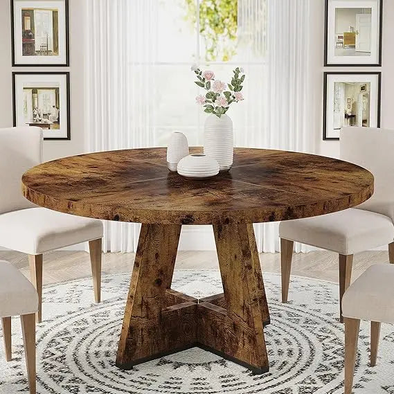 Farmhouse Round Dining Table Seats 4