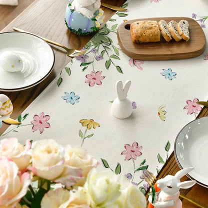 Easter/Spring Linen Table Runner