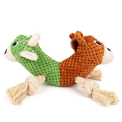 Double Headed Squeaky Dog Toy