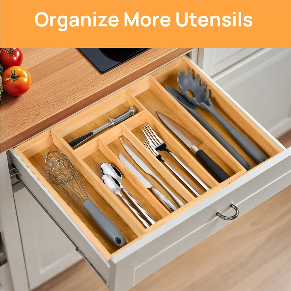Expandable Bamboo Drawer Organizer