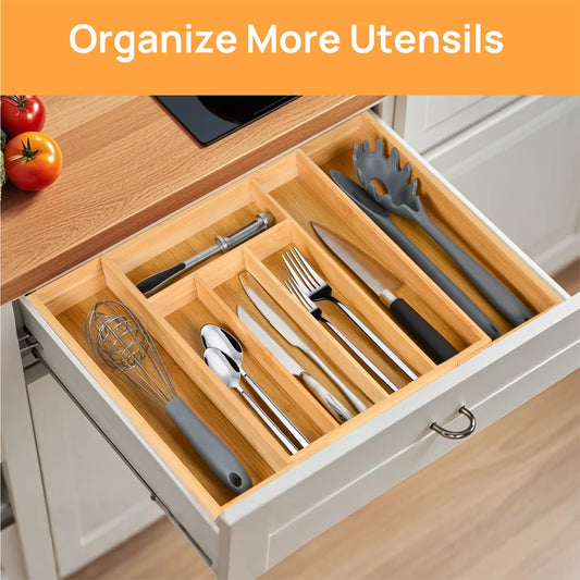 Expandable Bamboo Drawer Organizer