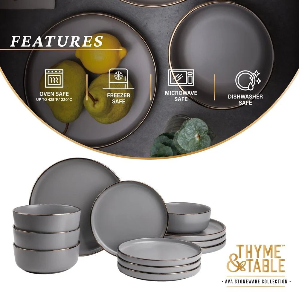 12-Pc Stoneware Dinnerware Set