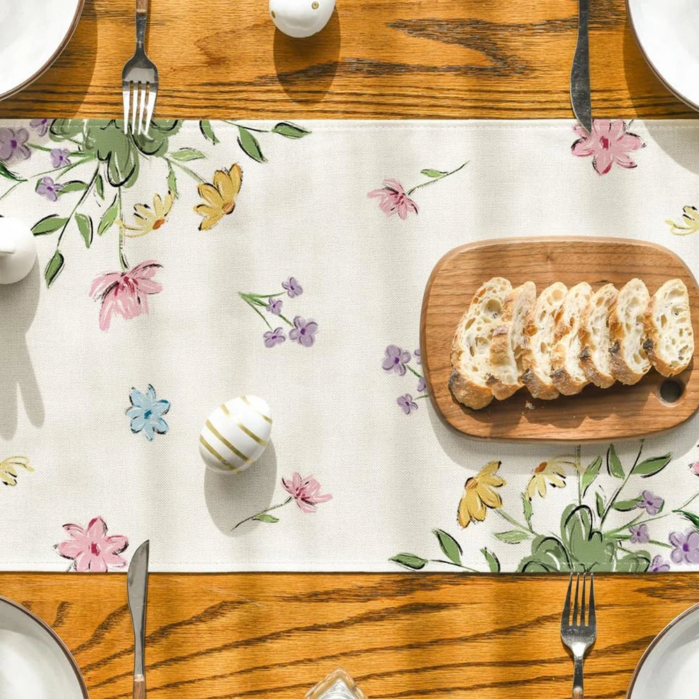 Easter/Spring Linen Table Runner