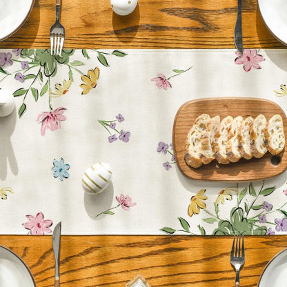 Easter/Spring Linen Table Runner