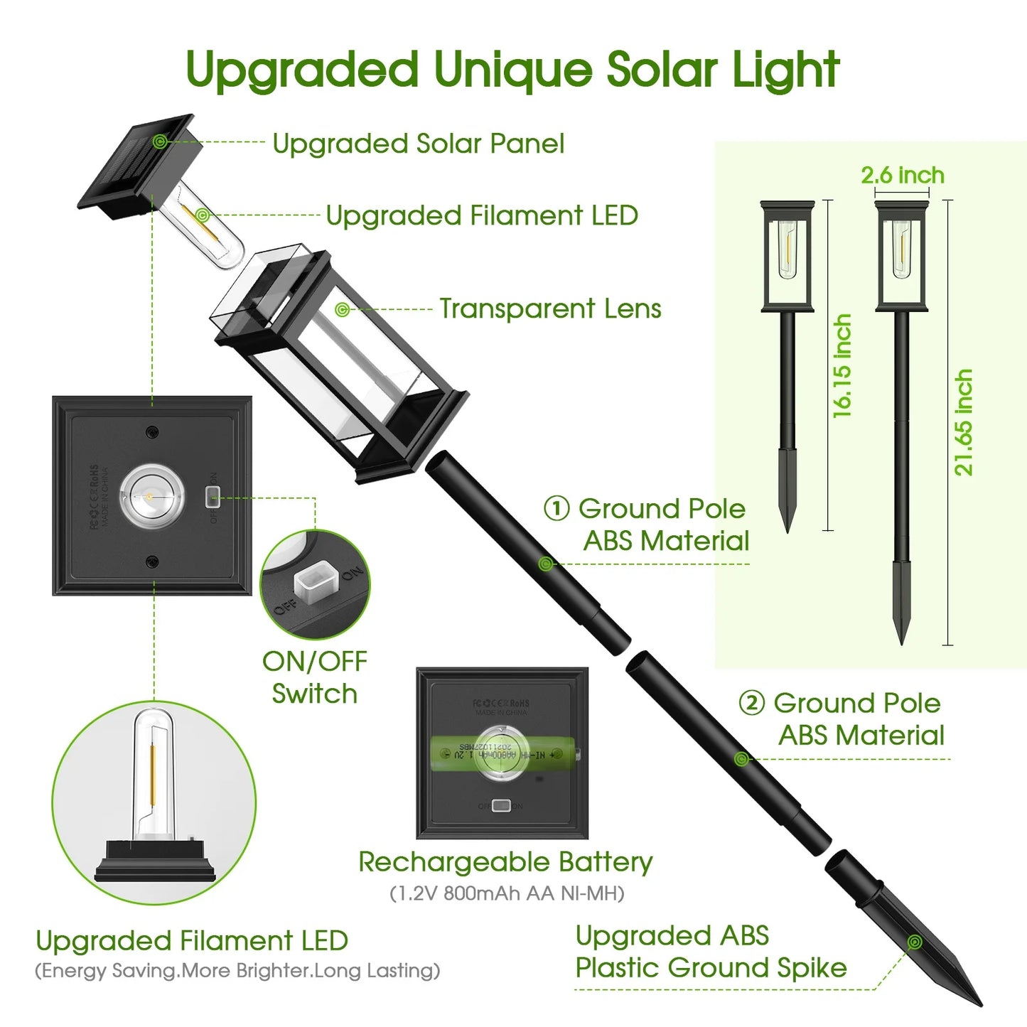 6/12 Pack Walkway Solar Lights
