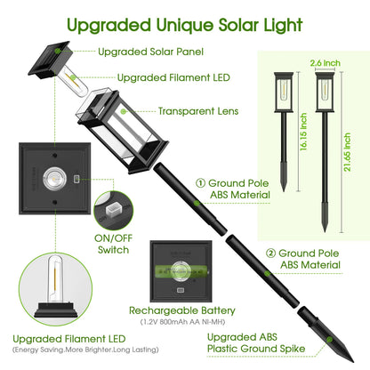 6/12 Pack Walkway Solar Lights