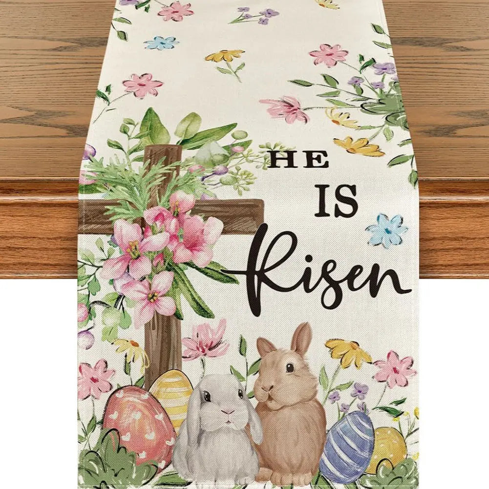Easter/Spring Linen Table Runner