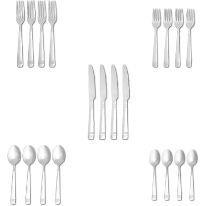 20-Pc Stainless Steel Durable Bistro Design