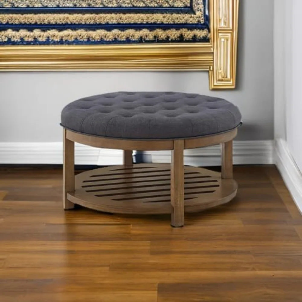 Linen Ottoman/Coffee Table