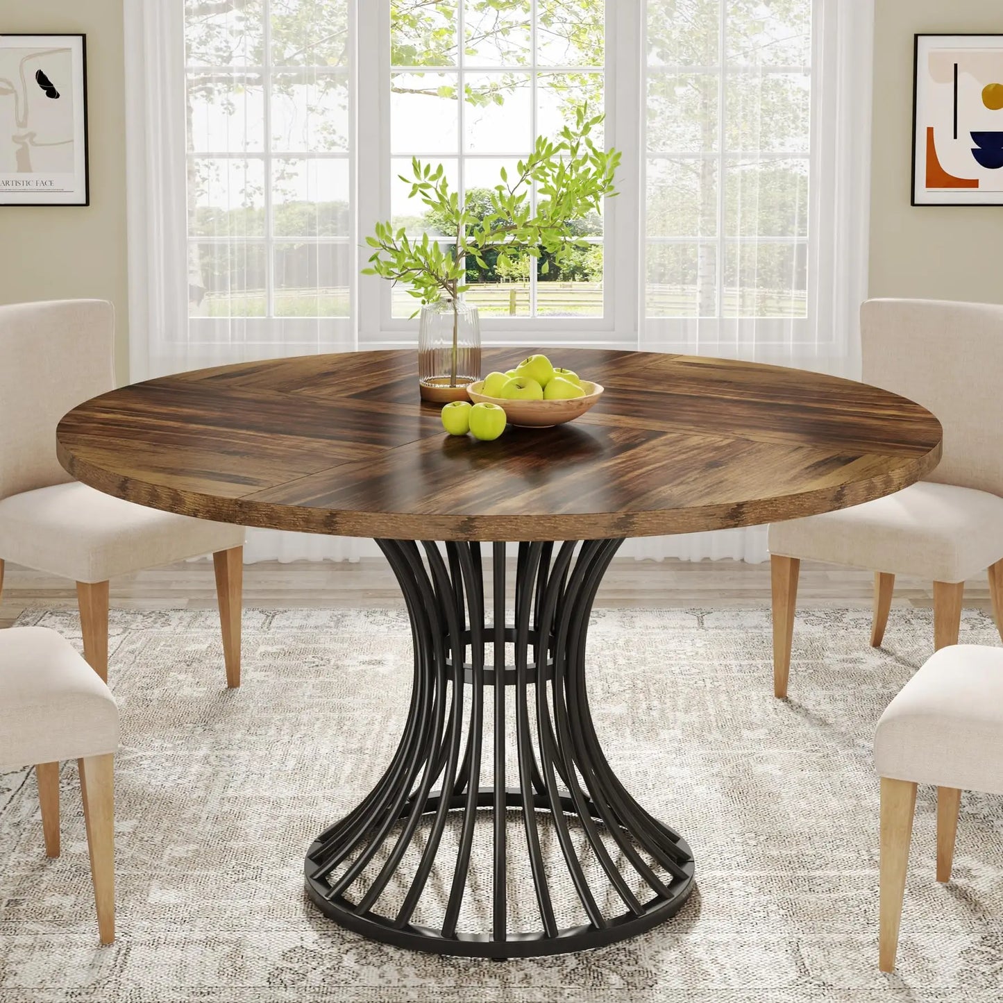 47-Inch Farmhouse Round Dining Table