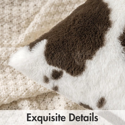 Pair of Luxury Cowhide Decorative Throw Pillow Covers