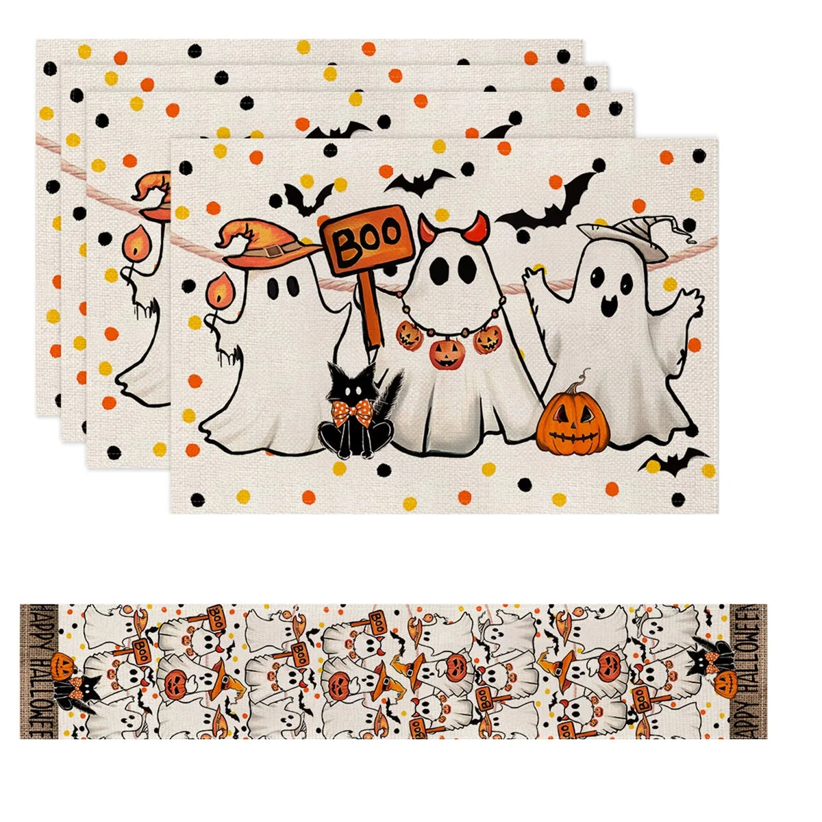 Halloween Table Runner & Placemat Set